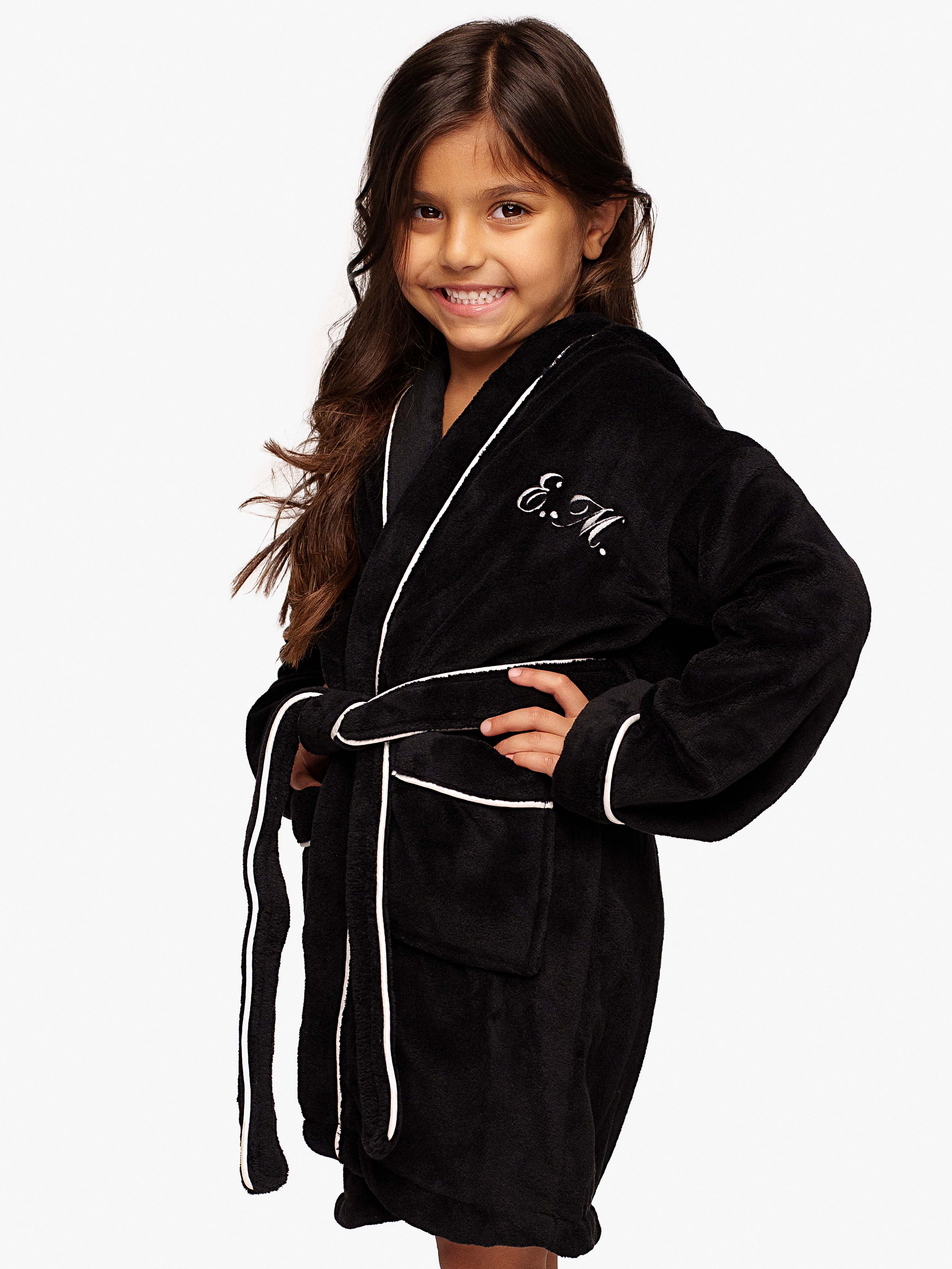 Badjas Hooded Black Kids - Image 3