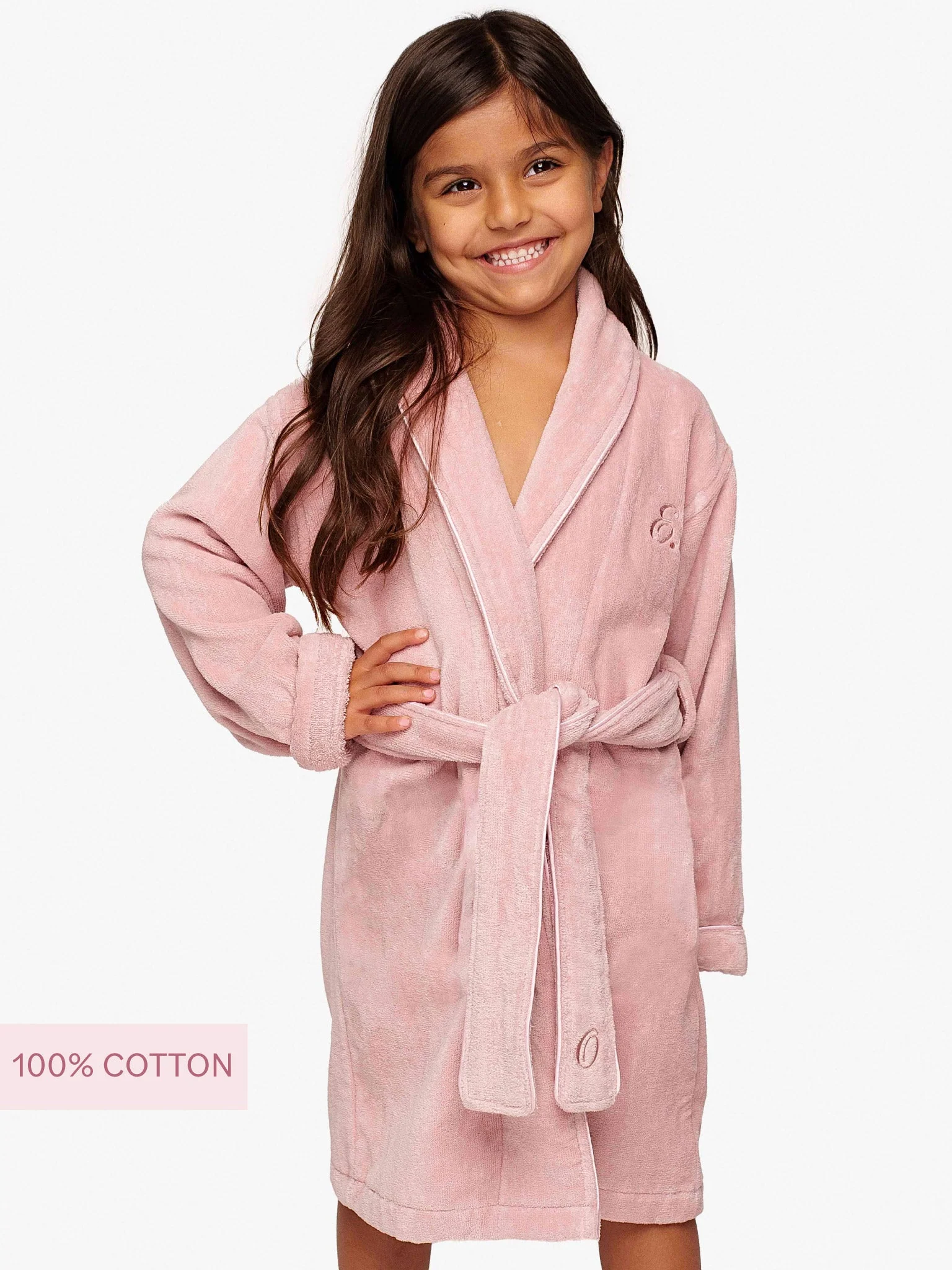Badjas Katoen Powder Pink Kids - Image 3