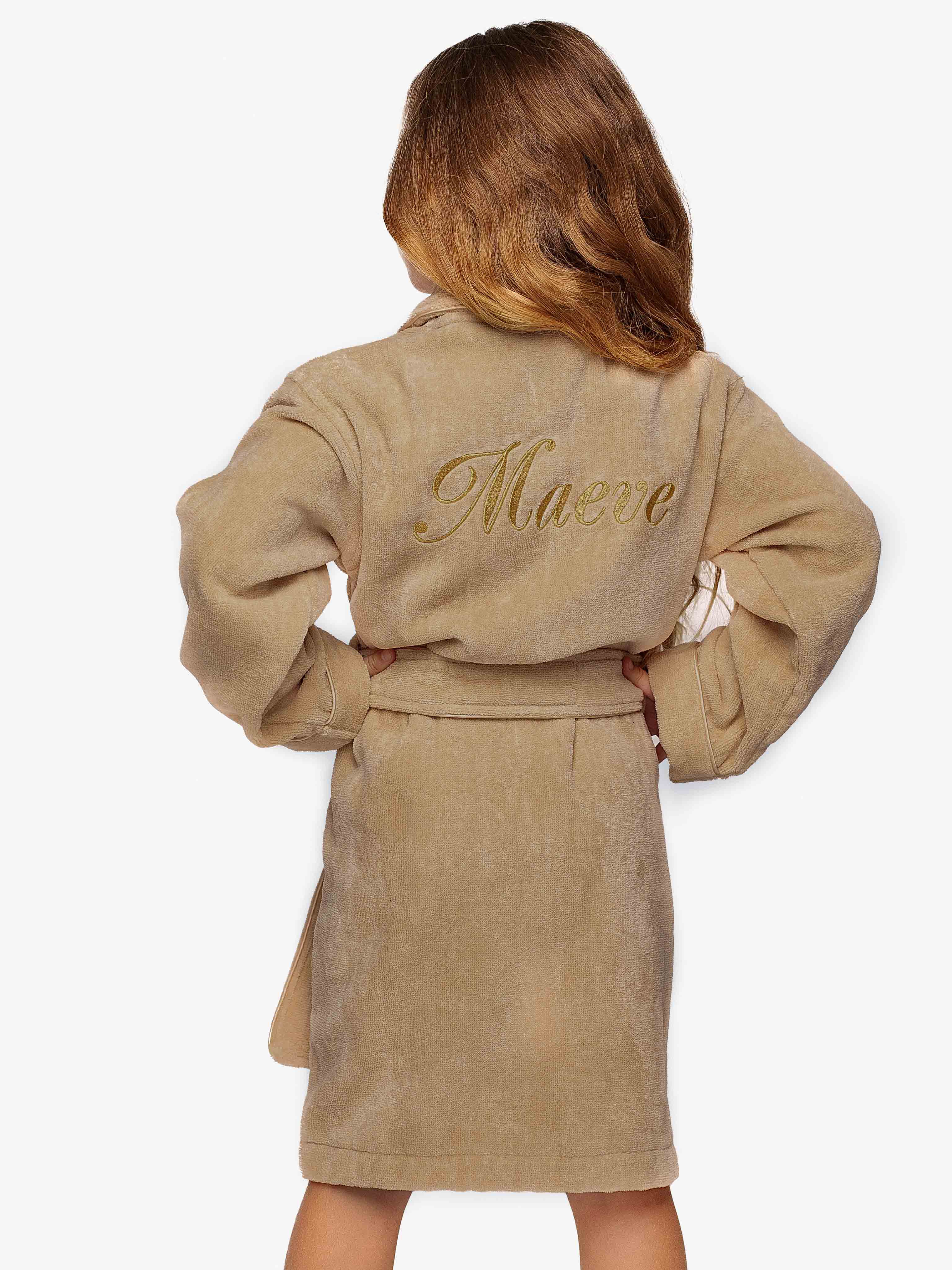 Badjas Katoen Taupe Kids - Image 4