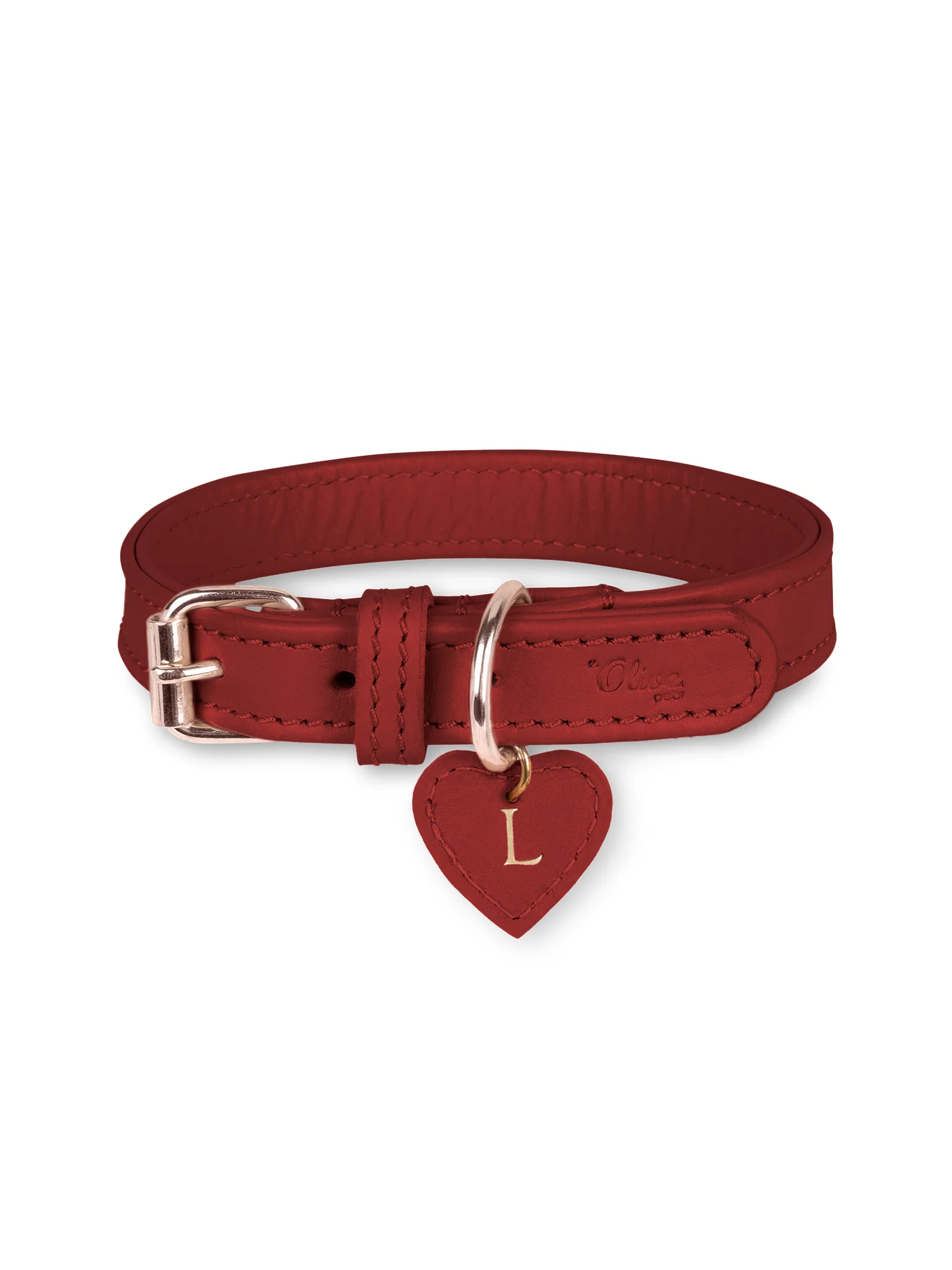 Hondenhalsband Leer Rood - Image 3