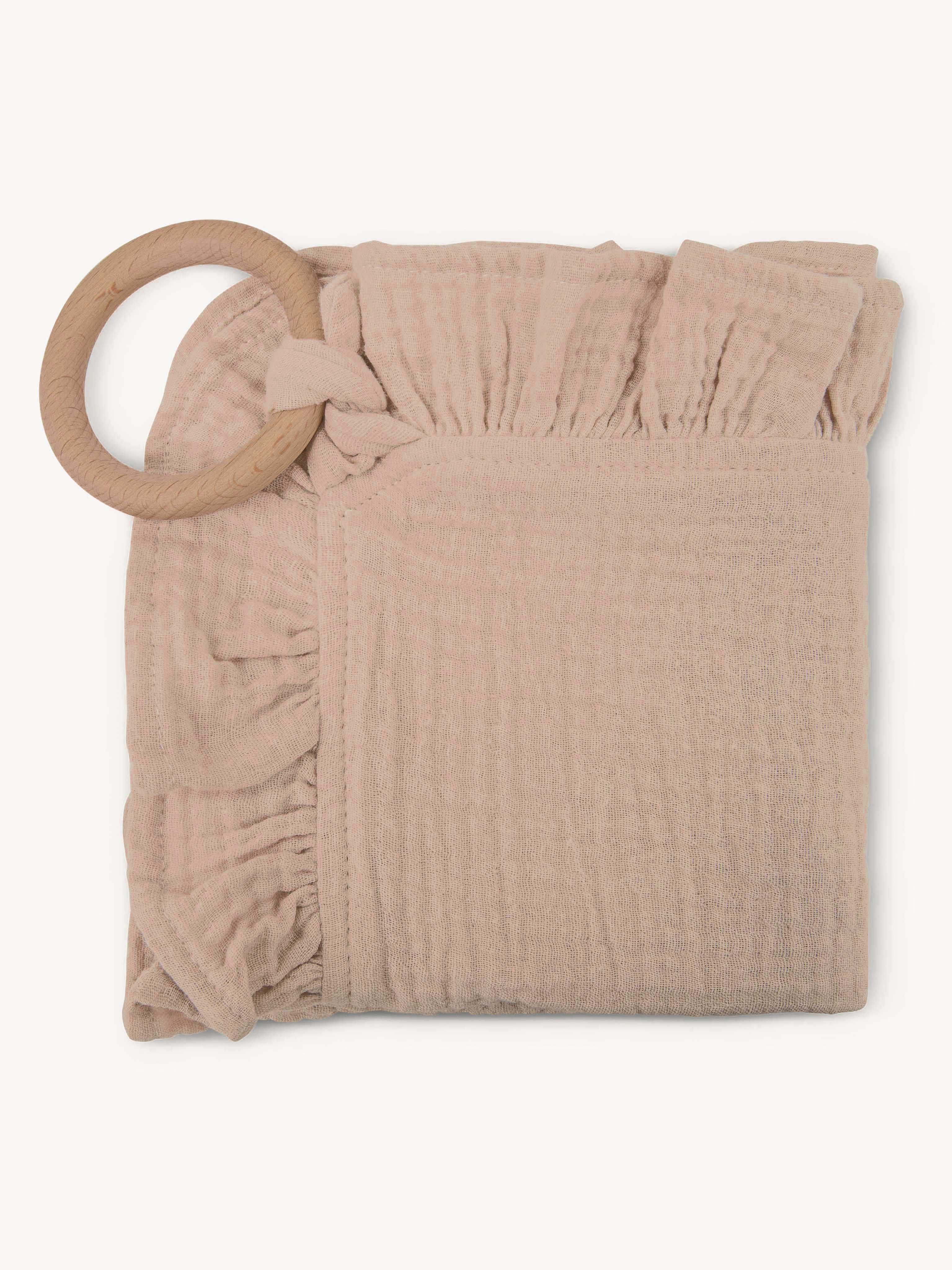 Hydrofiele Ruffle Speendoek Mocca - Image 3