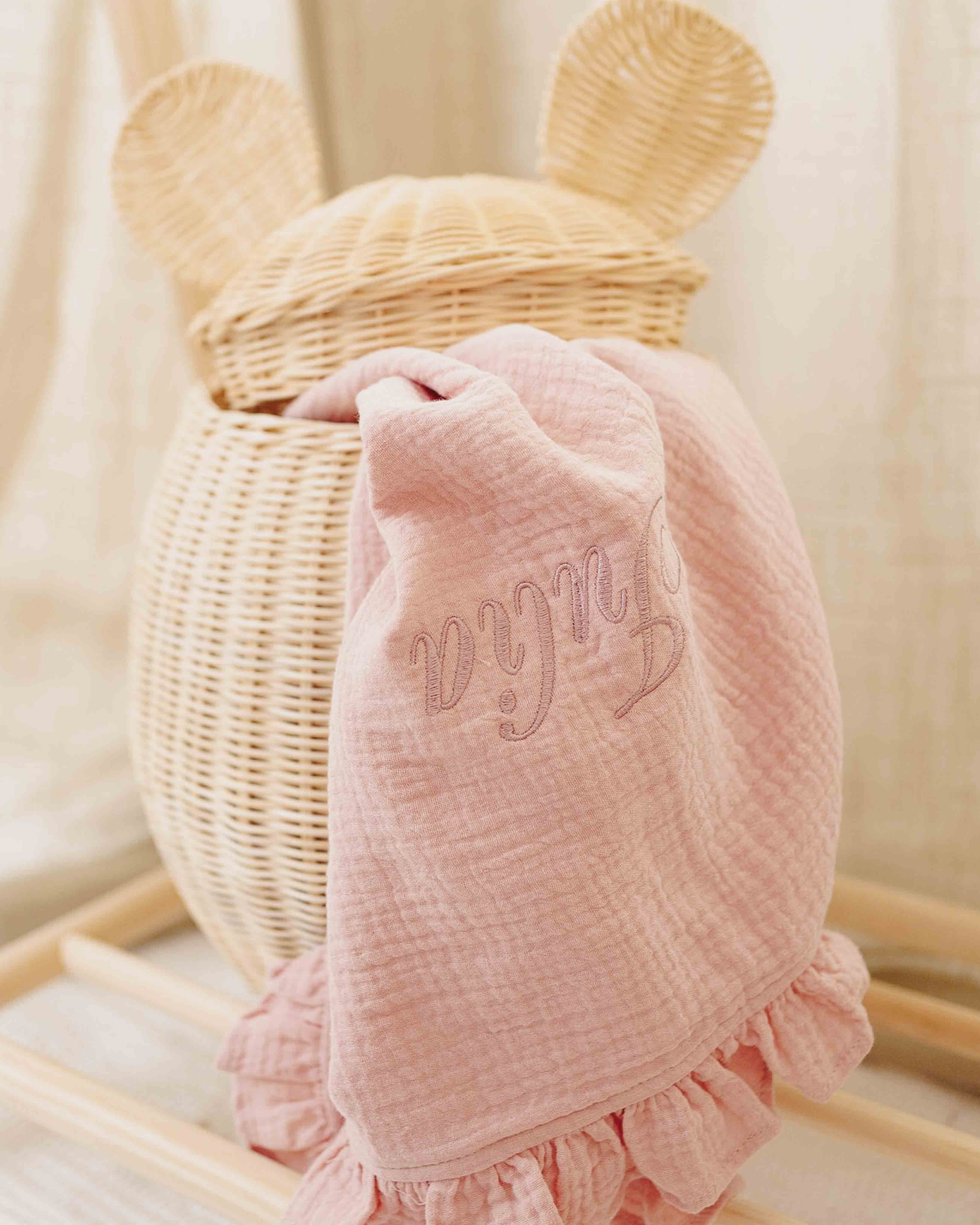 Hydrofieledoek Ruffle Old Pink - Image 3
