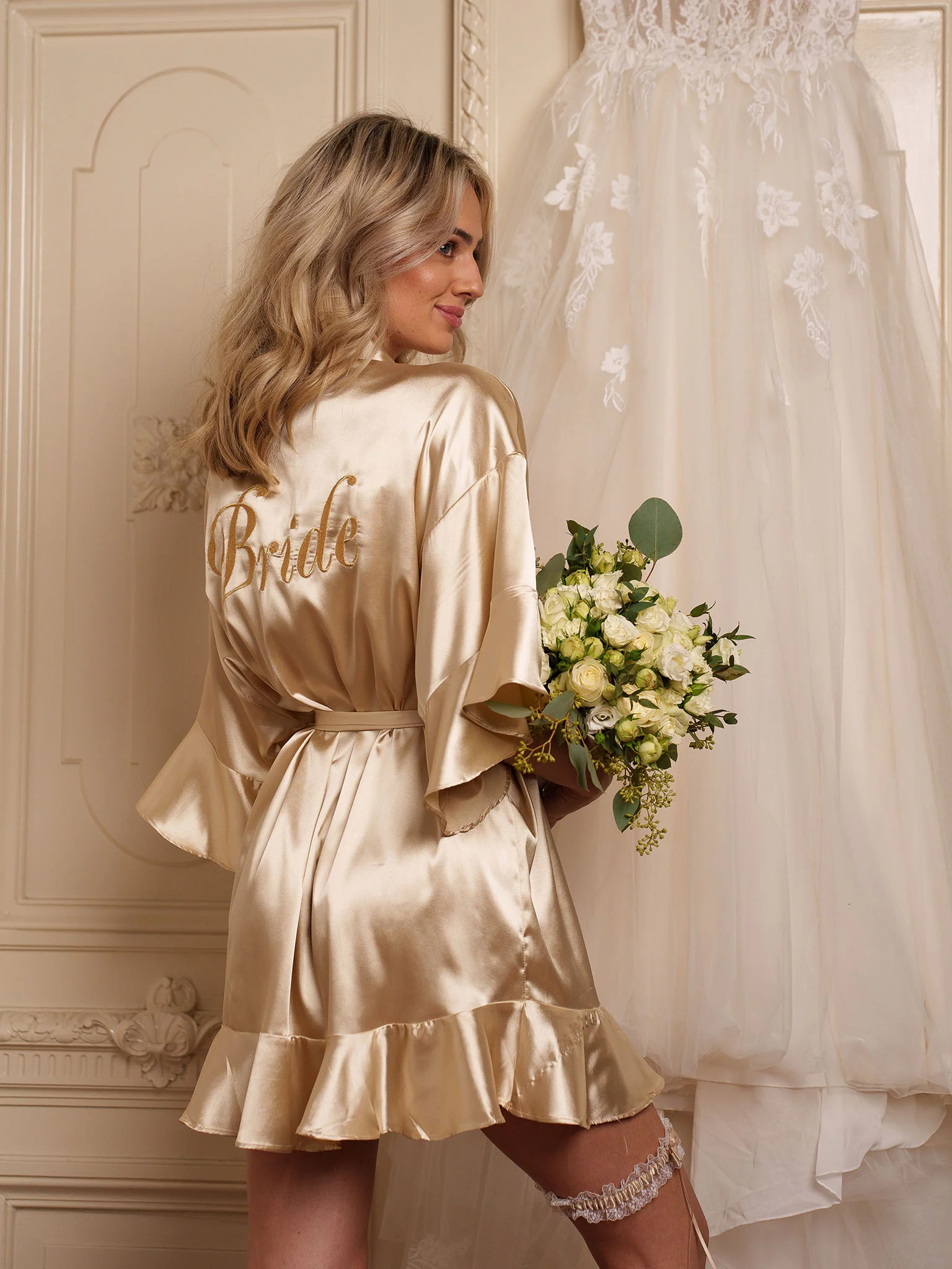 Ruffle Kimono Champagne - Image 6