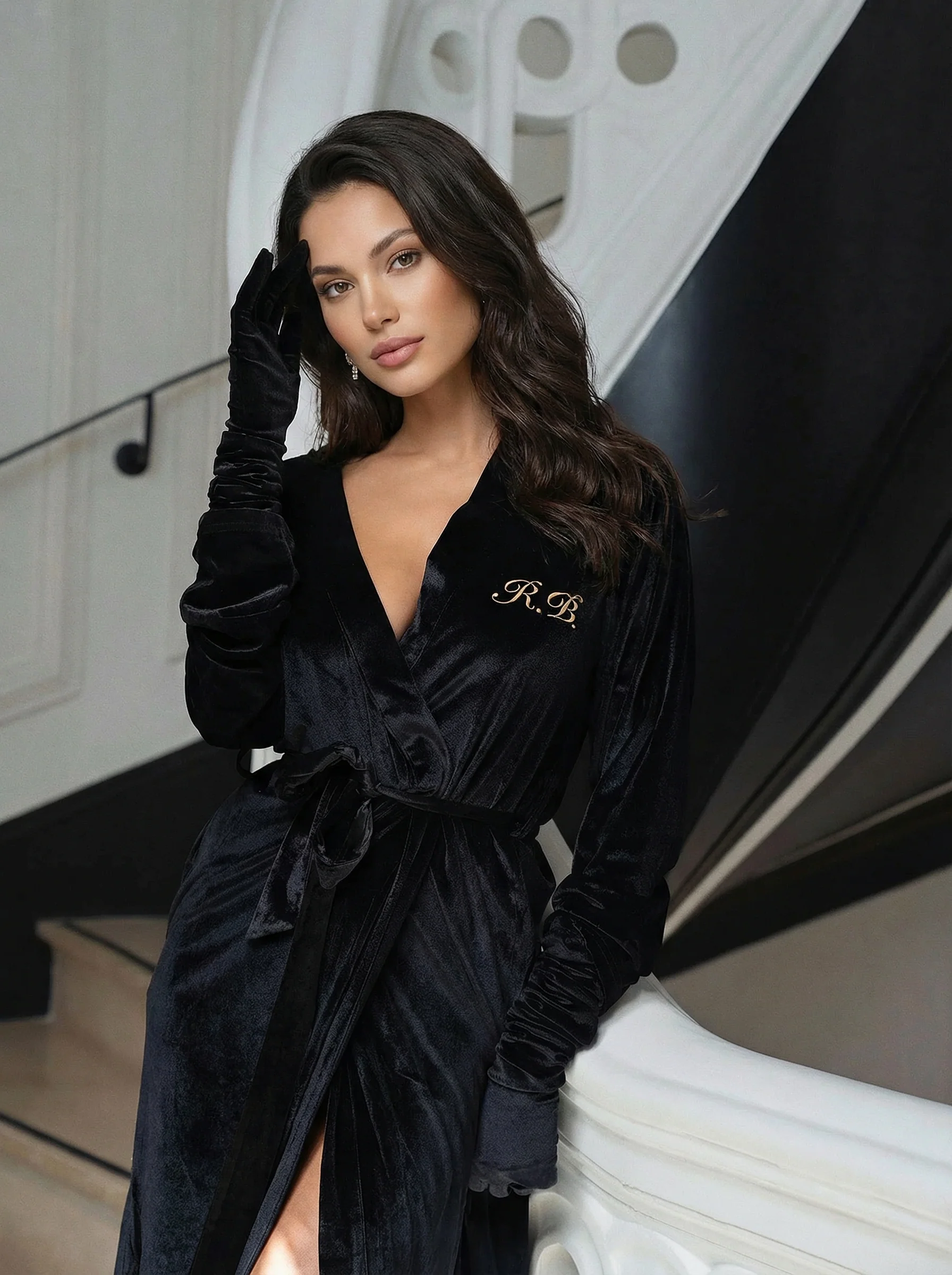 Kimono Velvet Midnight Black - Image 4