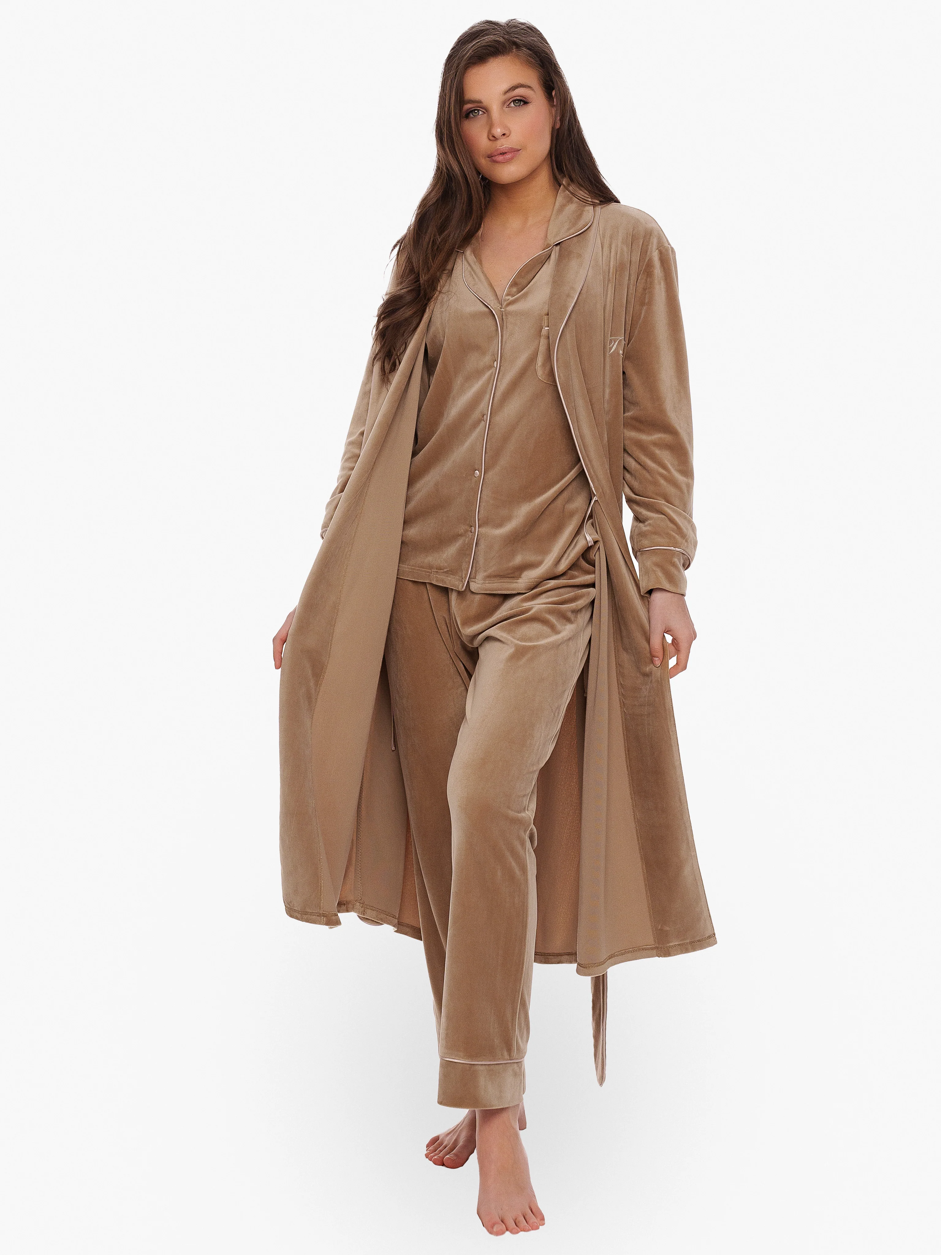 Pyjama Velours Champagne Long - Image 3