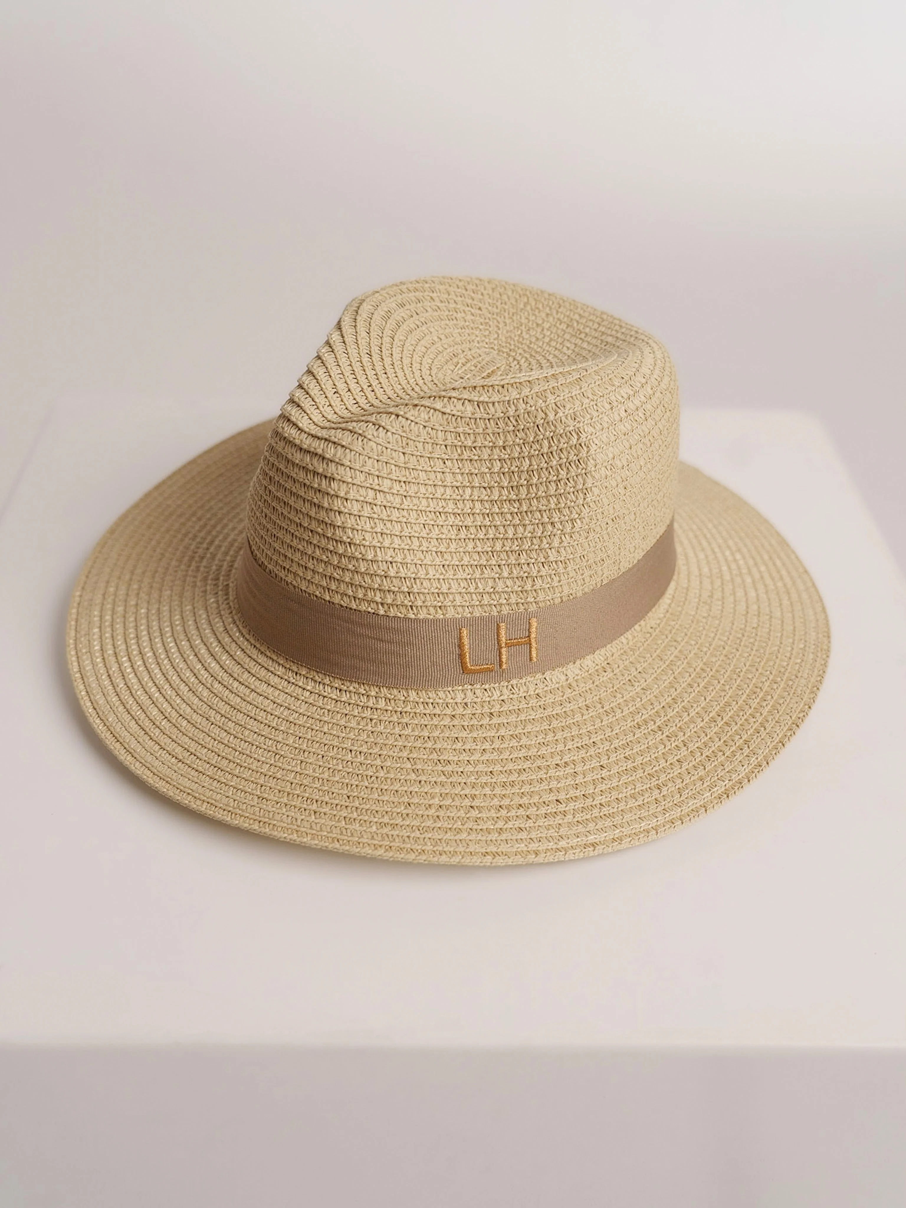 Strohoed Deluxe Crème Met Beige Band - Image 2