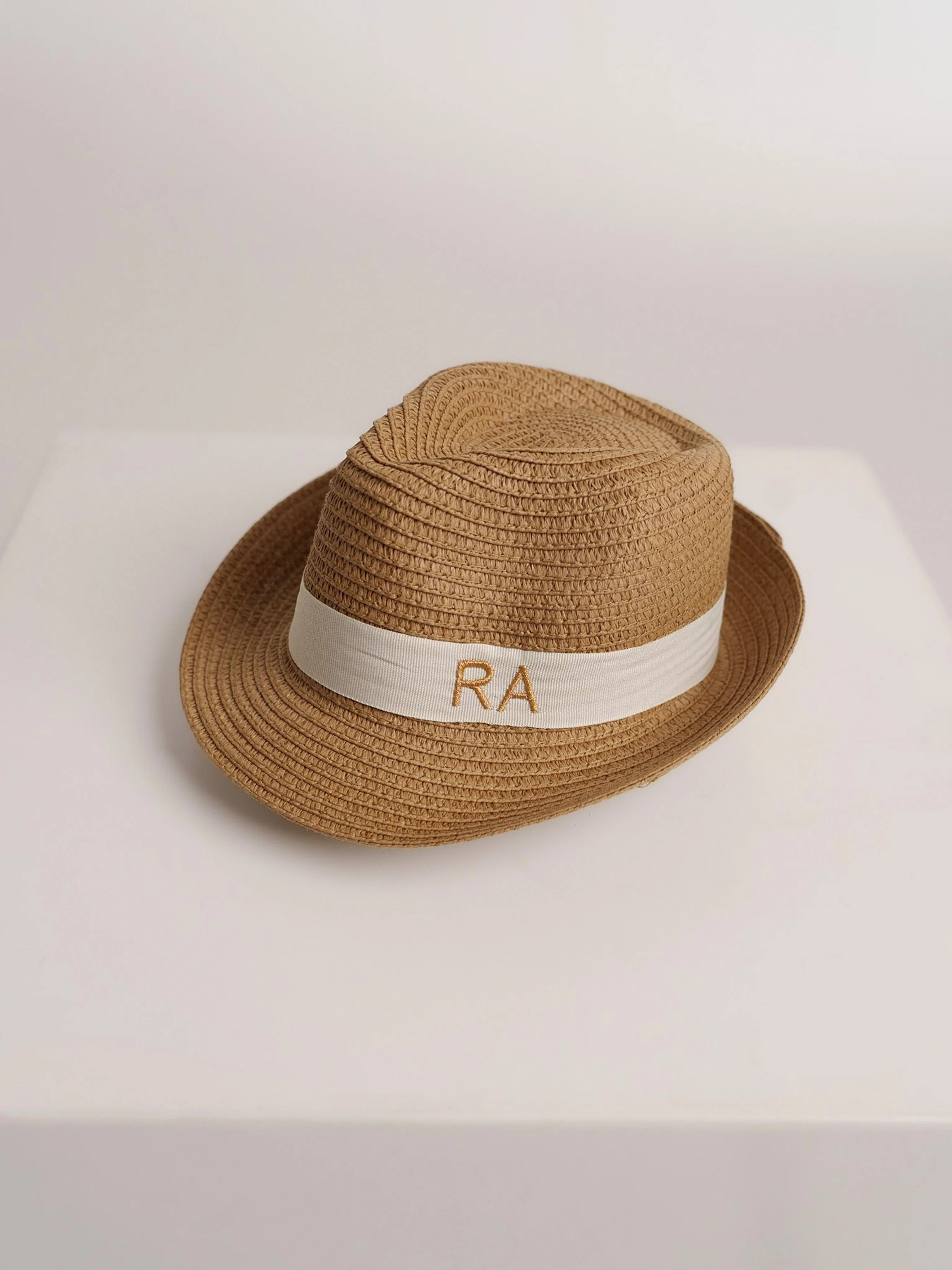 Strohoed Deluxe Kids Bruin Met Witte Band - Image 2