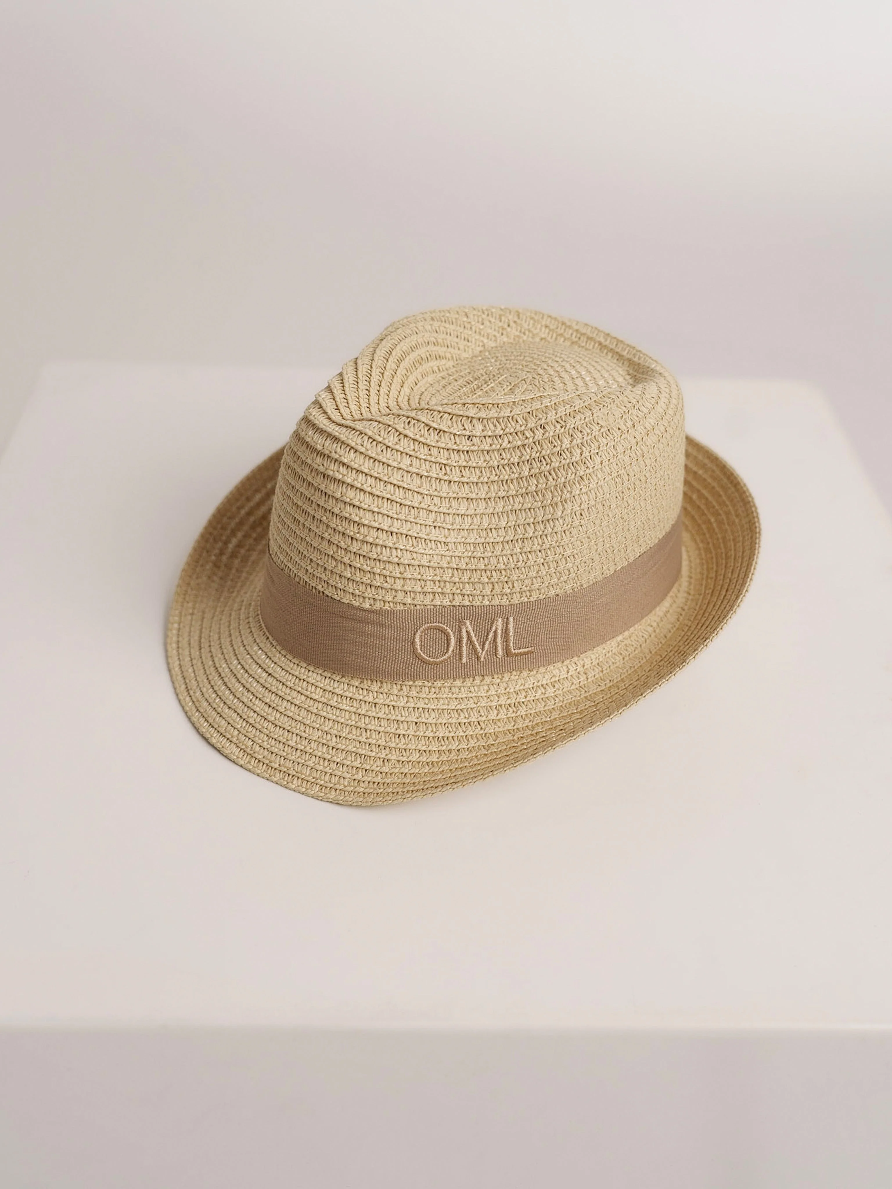 Strohoed Deluxe Kids Crème Met Beige Band - Image 2