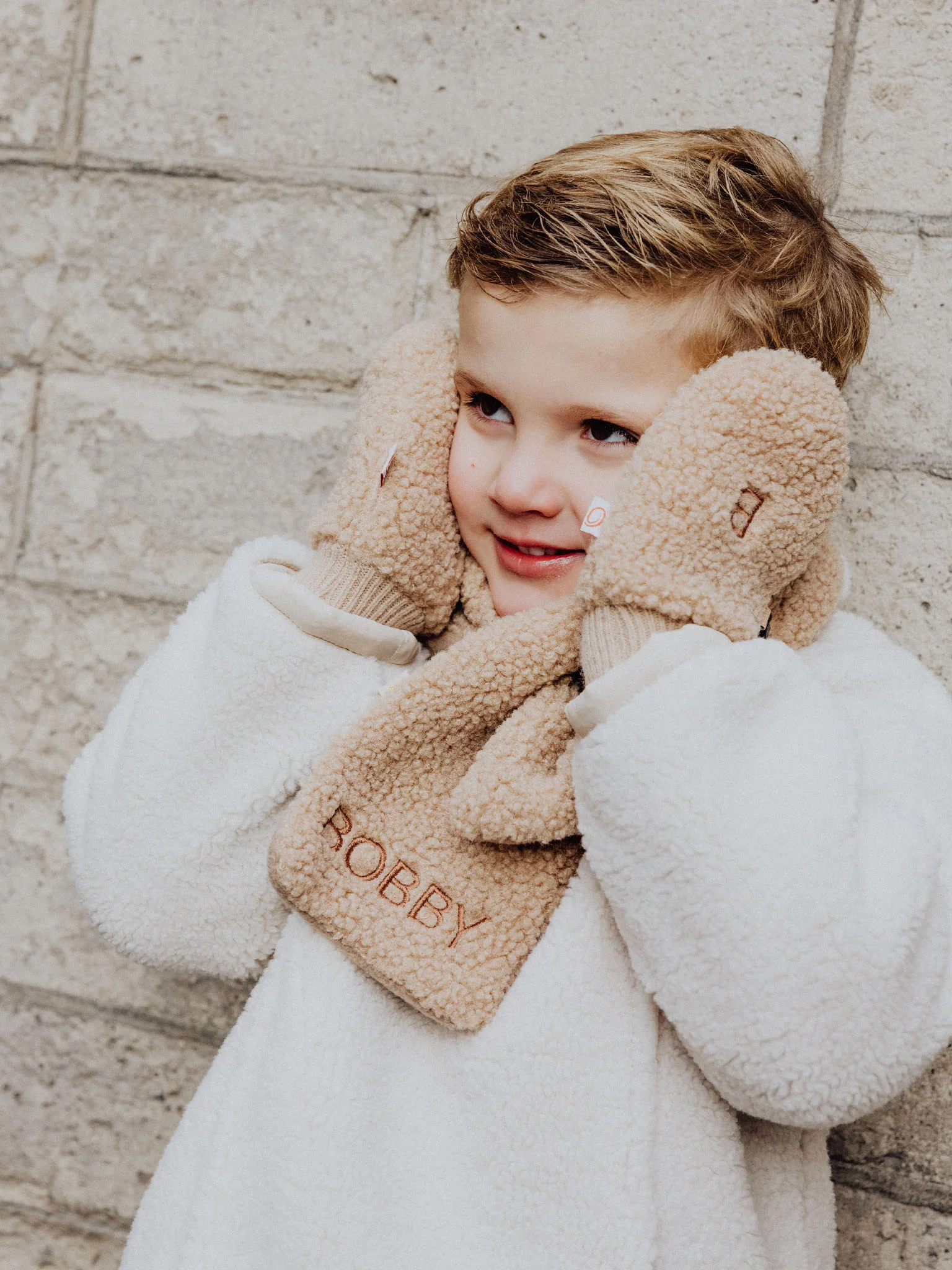 Teddy Sjaal Beige - Image 2
